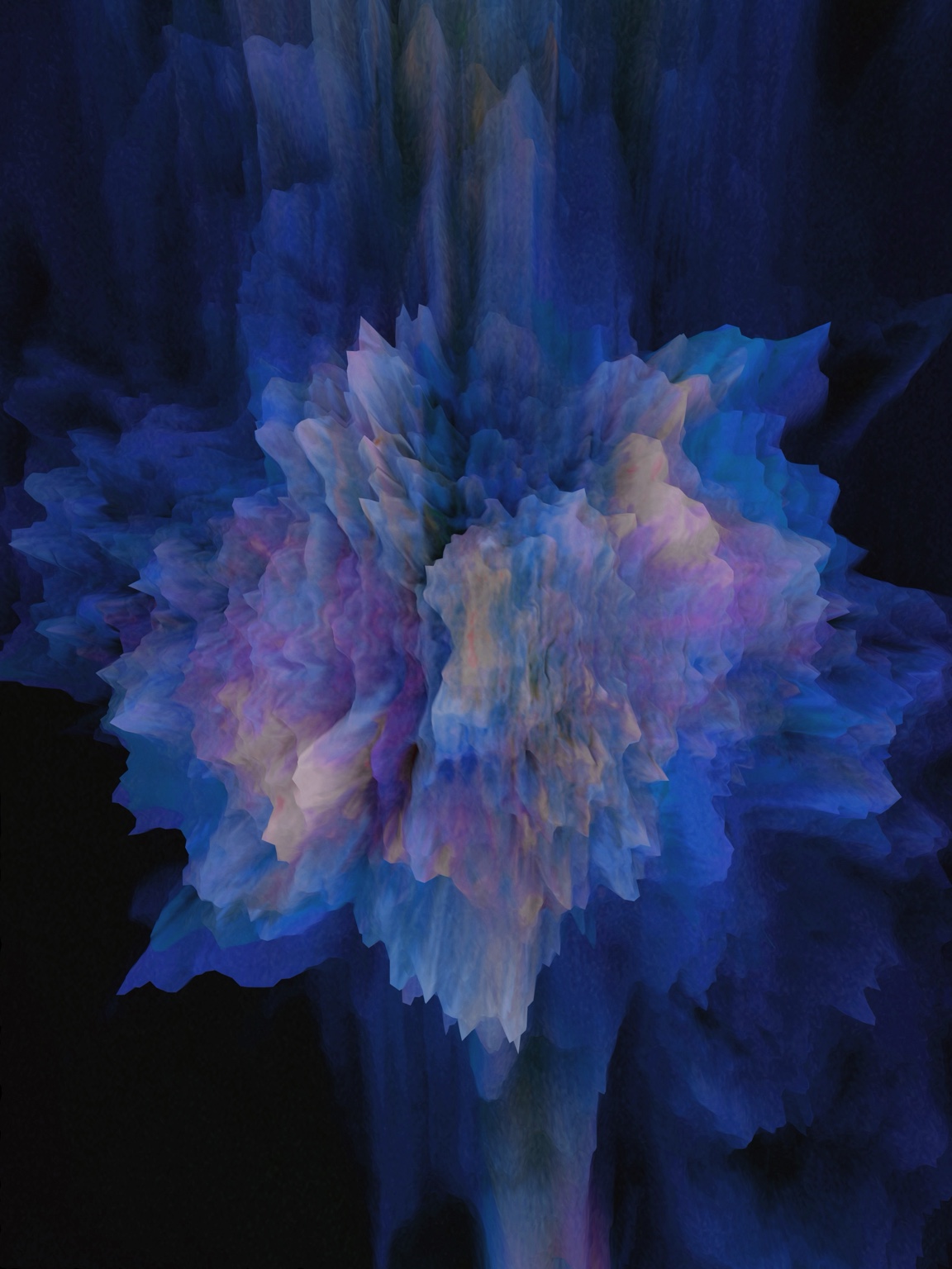 Afterimage / Bloom XVI, pale bloom against deep blue